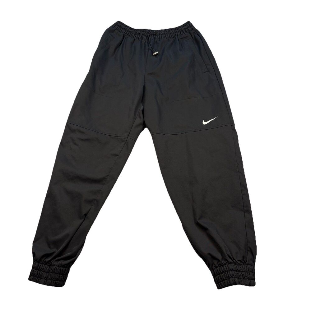 Nike Men’s Woven Utility Joggers Black Bungee Waist Tapered Pants Swoosh Large
